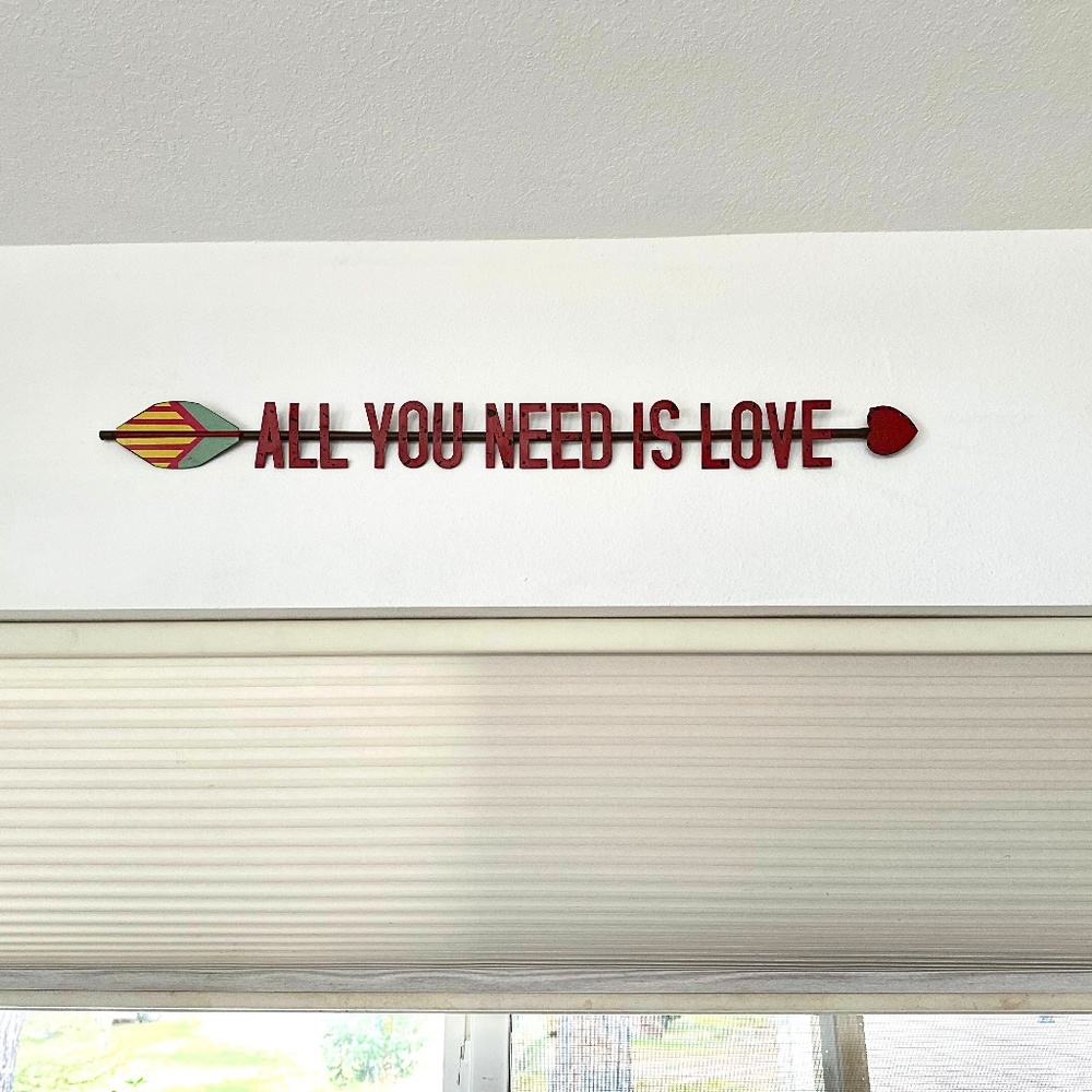 All You Need Is Love Metal Sign, Love Sign, Rustic Metal Sign, Retro Sign